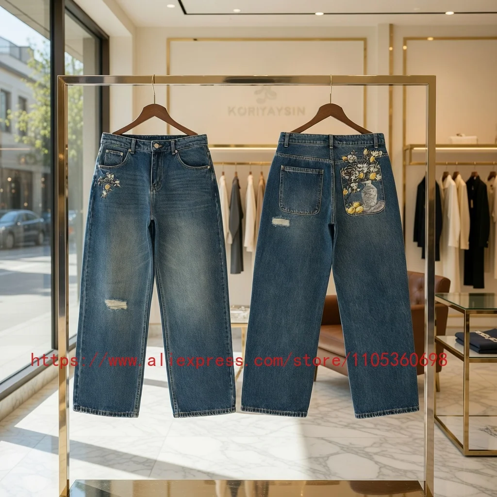 DERSCHUTZE Retro Street Style Jeans Black Pocket Plum Blossom Embroidery Trendy Casual Men's DERSCHUTZE Pants
DERSCHUTZE Retro Street Style Jeans Black Pocket Plum Blossom Embroidery Trendy Casual Men's DERSCHUTZE Pants