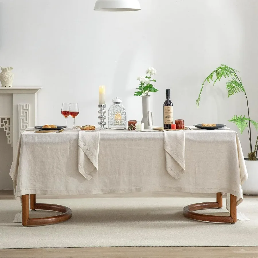Pure Linen Hemstitch Tablecloth,100% Stonewashed French Linen tablecloths for Kitchen Dining Rectangle Tables,60x120Inch Machine
Pure Linen Hemstitch Tablecloth,100% Stonewashed French Linen tablecloths for Kitchen Dining Rectangle Tables,60x120Inch Machine