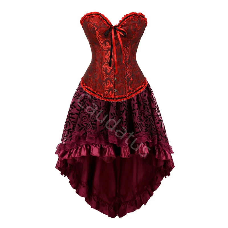 Корсетное платье больших размеров с юбкой, сексуальный комплект-бюстье в стиле бурлеск, готика, винтаж, костюм на Хэллоуин, модный наряд для вечеринки, красный, синий
Корсетное платье больших размеров с юбкой, сексуальный комплект-бюстье в стиле бурлеск, готика, винтаж, костюм на Хэллоуин, модный наряд для вечеринки, красный, синий