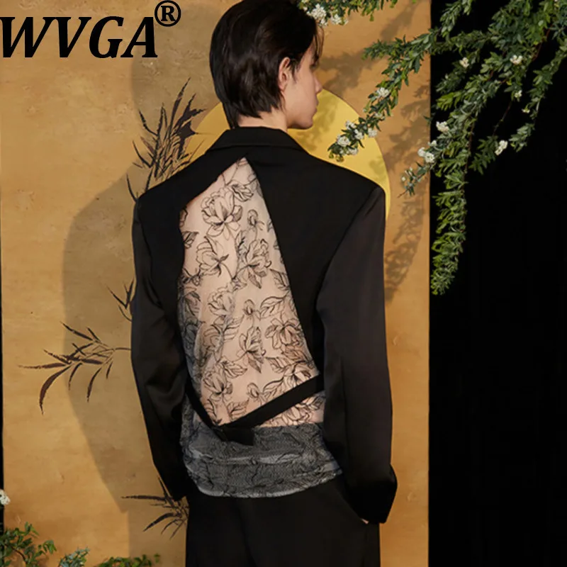 WVGA Spring Autumn New Men's China-Chic Blazer Back Hollow Dark Jacket High-end Chic Casual Sexy Fashion Design Suit-Coat W10954
WVGA Spring Autumn New Men's China-Chic Blazer Back Hollow Dark Jacket High-end Chic Casual Sexy Fashion Design Suit-Coat W10954