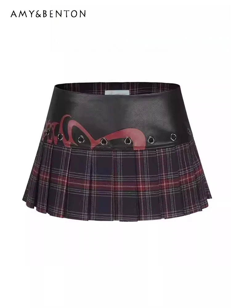 Летняя новинка: мини-юбка Y2K в стиле Hot Girl из искусственной кожи с пэчворком, ретро-дизайн с защитными шортами, низкая талия, черно-красная клетчатая плиссированная юбка
Летняя новинка: мини-юбка Y2K в стиле Hot Girl из искусственной кожи с пэчворком, ретро-дизайн с защитными шортами, низкая талия, черно-красная клетчатая плиссированная юбка