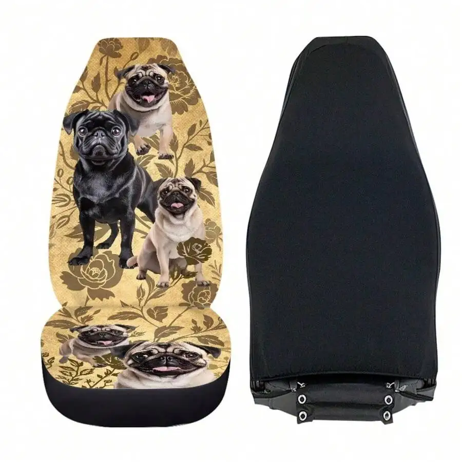 Pug Floral Print Car Seat Covers For Dog Lovers Universal Front Seat Mats Fit Most Cars SUVs Sedans Trucks
Pug Floral Print Car Seat Covers For Dog Lovers Universal Front Seat Mats Fit Most Cars SUVs Sedans Trucks