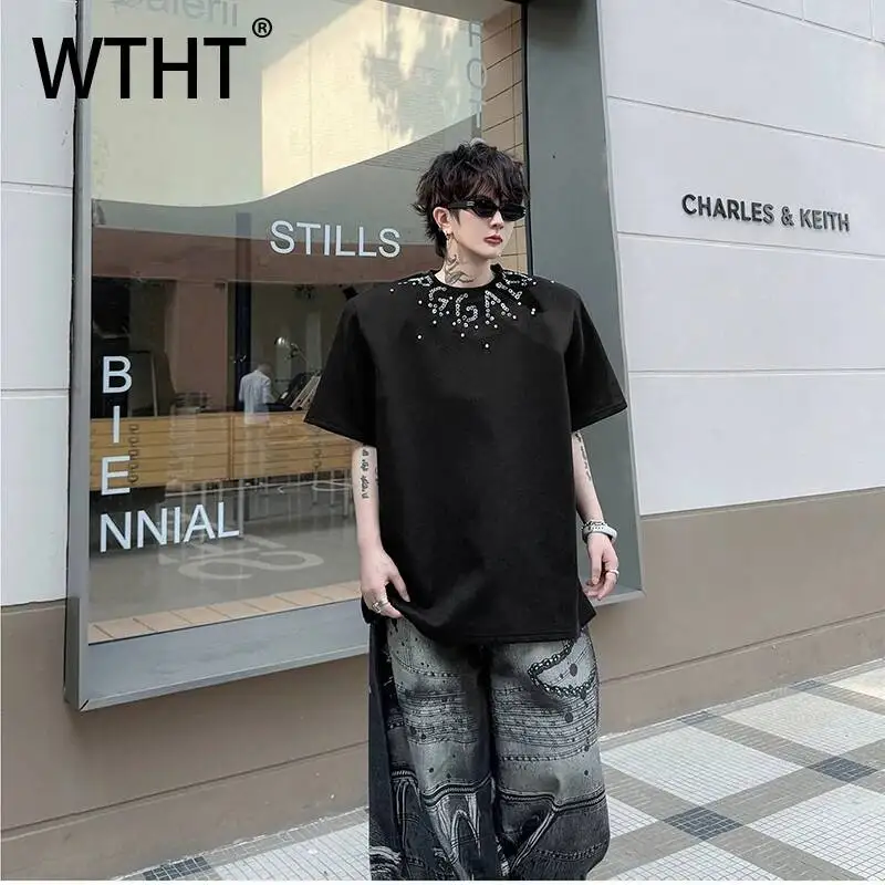 WTHT Vintage Men's Spliced Sequins Letter Beads Design T-shirts Fashion 2026 Summer Round Collar Loose Casual Tops Male 2A3120
WTHT Vintage Men's Spliced Sequins Letter Beads Design T-shirts Fashion 2026 Summer Round Collar Loose Casual Tops Male 2A3120
