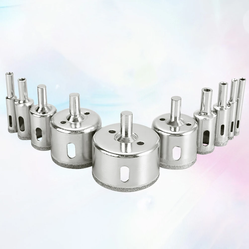 10 pcs Diamond Drill Bits 8mm-50mm Ceramic Glass Granite Hollow Tile Bit Set Electric Compatible
10 pcs Diamond Drill Bits 8mm-50mm Ceramic Glass Granite Hollow Tile Bit Set Electric Compatible