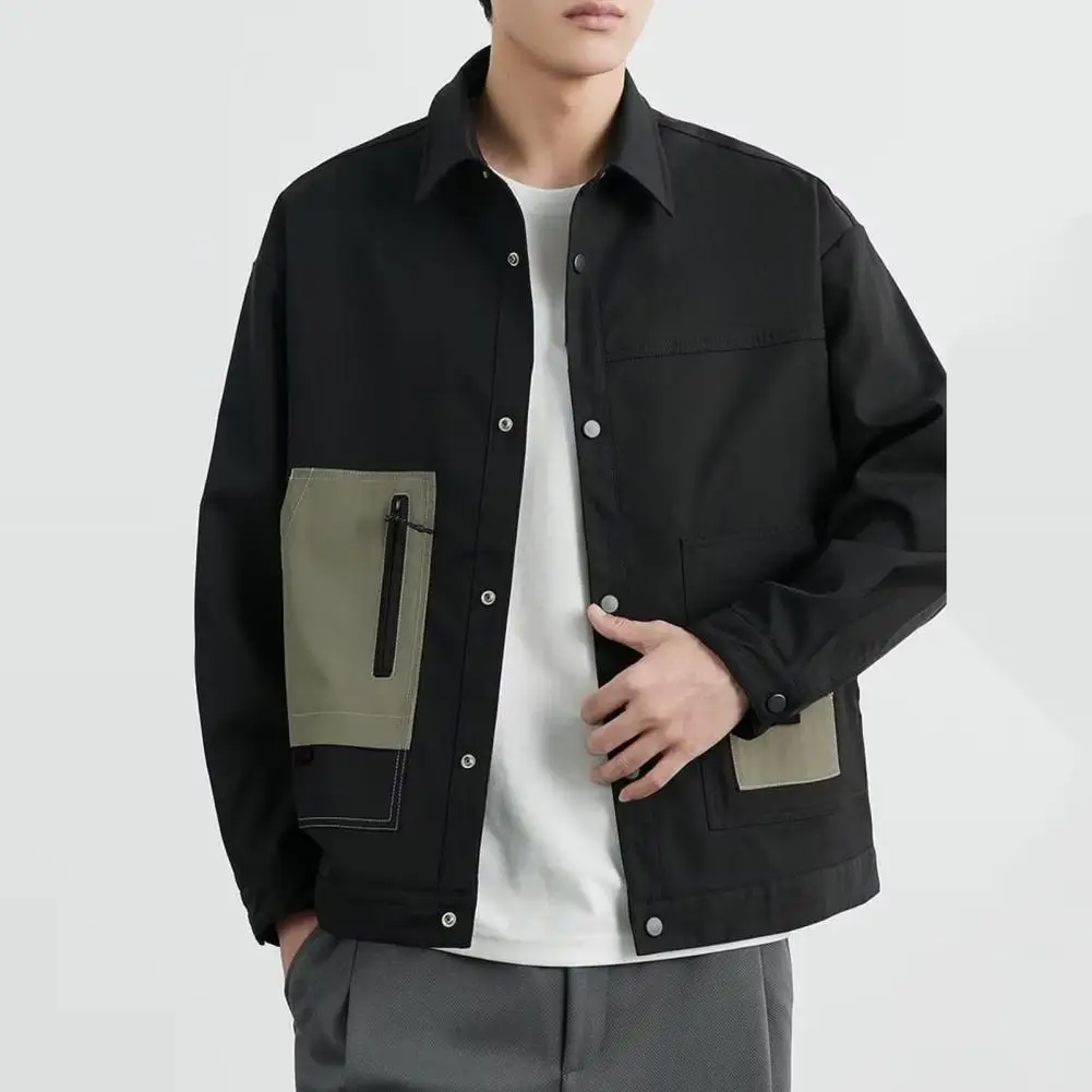 Zipper Pocket Jacket for Men Streetwear Mid Length Men Coat Single-breasted Loose Lapel Solid Color Cardigan for Fall Winter
Zipper Pocket Jacket for Men Streetwear Mid Length Men Coat Single-breasted Loose Lapel Solid Color Cardigan for Fall Winter