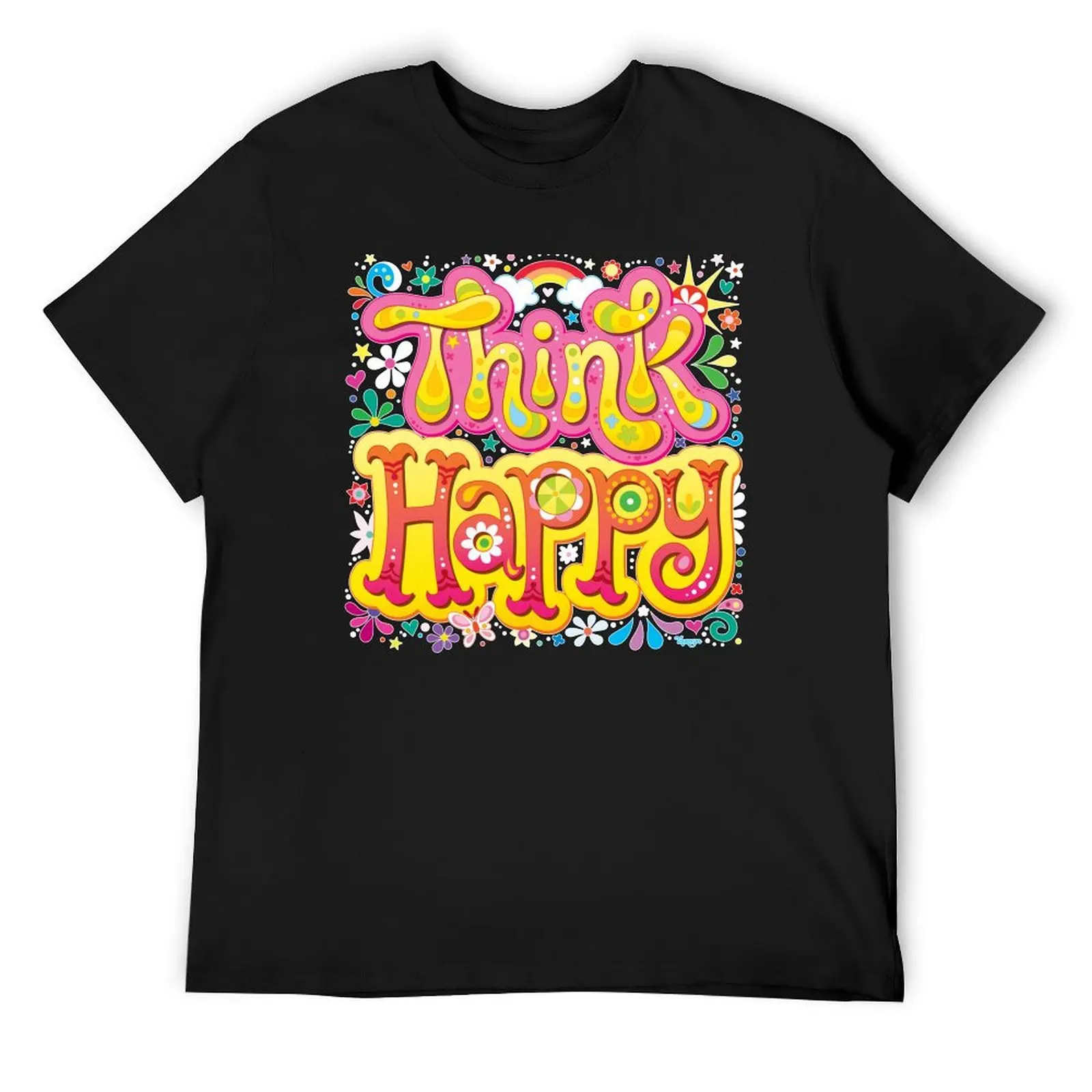 Think Happy — красочная футболка с изображением мантры ручной работы от Thaneeya McArdle
Think Happy — красочная футболка с изображением мантры ручной работы от Thaneeya McArdle