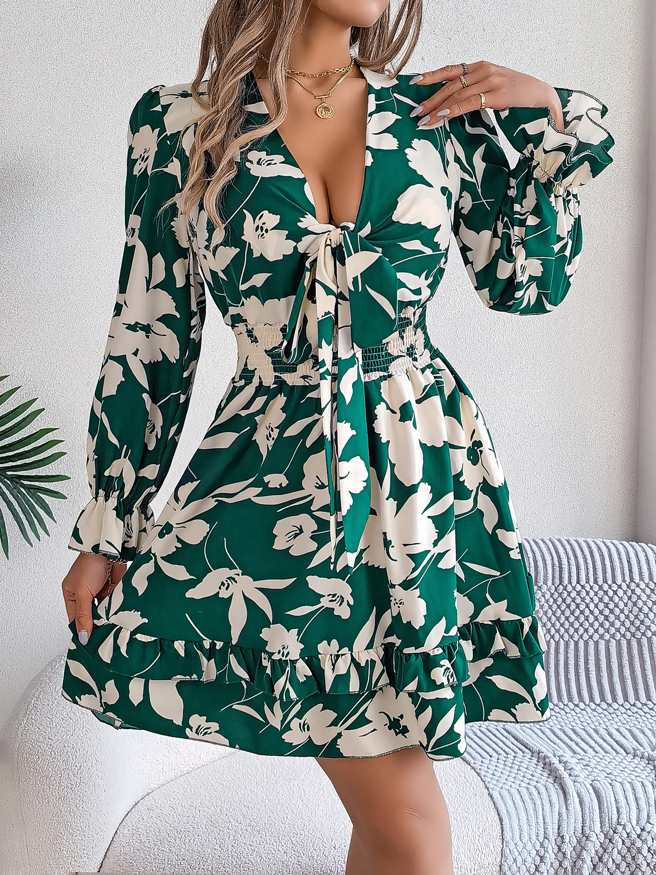 Dress For Casual For Woman A-line French Elegant Deep V Neck Slim Prom Dresses Spring Dress Woman Long Sleeve New Autumn Dress
Dress For Casual For Woman A-line French Elegant Deep V Neck Slim Prom Dresses Spring Dress Woman Long Sleeve New Autumn Dress