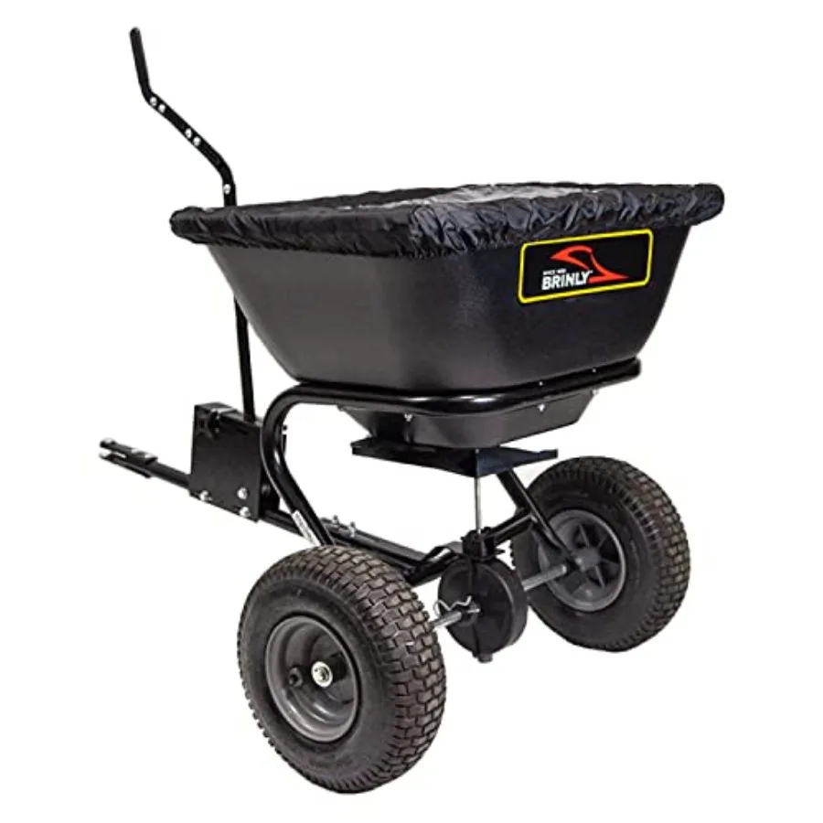 Tow-behind broadcast spreader for lawn care use matte black powder-coated steel universal hitch compatibility 125 lb. capacity
Tow-behind broadcast spreader for lawn care use matte black powder-coated steel universal hitch compatibility 125 lb. capacity