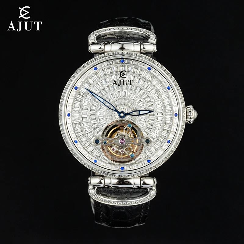 AJUT Automatic Tourbillon Movement Man Watches Luxury Full Zircon Flying Mechanical Women Watch Man 0397
AJUT Automatic Tourbillon Movement Man Watches Luxury Full Zircon Flying Mechanical Women Watch Man 0397