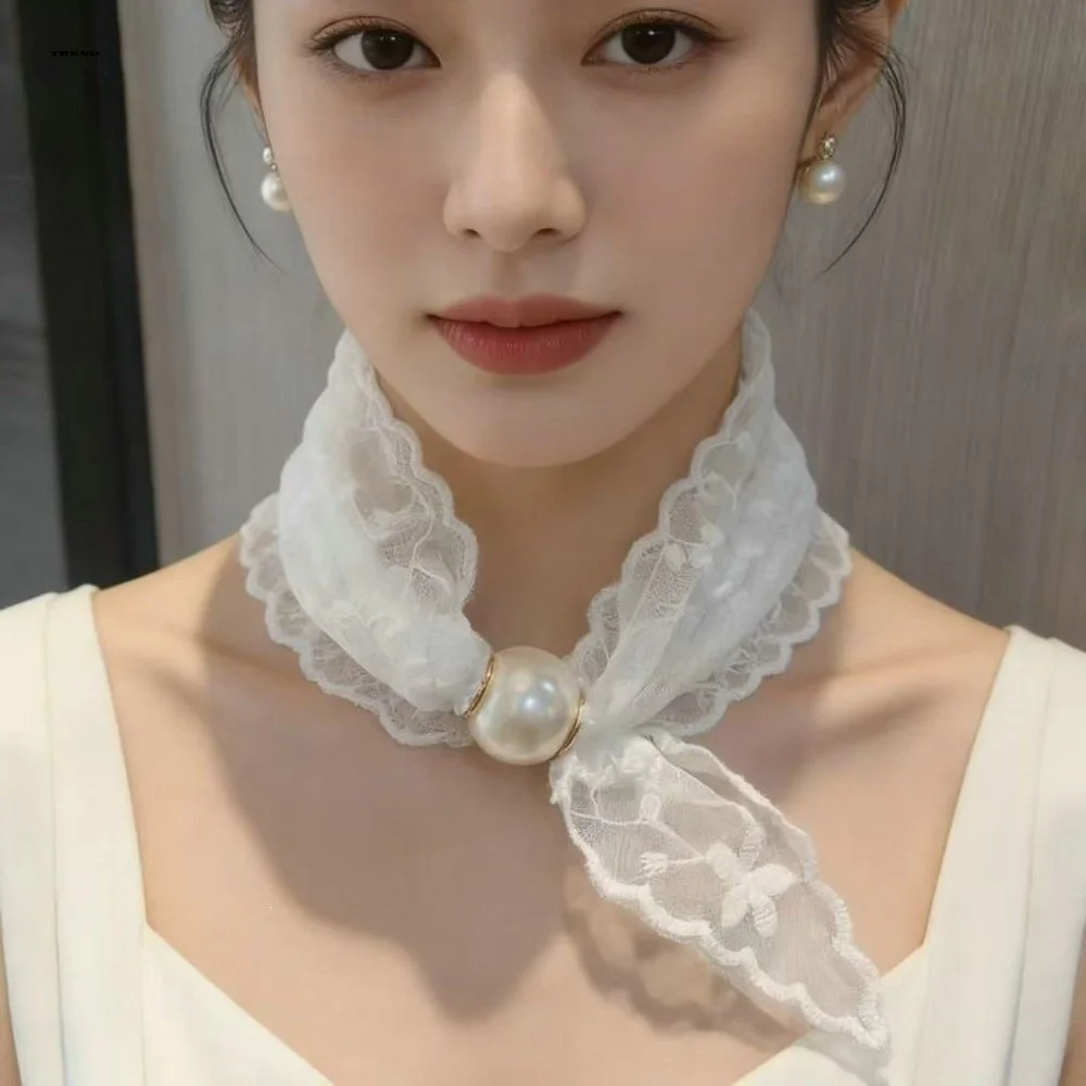 Snap Closure Magnetic Buckle Lazy Scarf Adjustable Elegant Pearl Lace Neck Scarf Collarbone Chain Versatile Shirt Collar Scarf
Snap Closure Magnetic Buckle Lazy Scarf Adjustable Elegant Pearl Lace Neck Scarf Collarbone Chain Versatile Shirt Collar Scarf