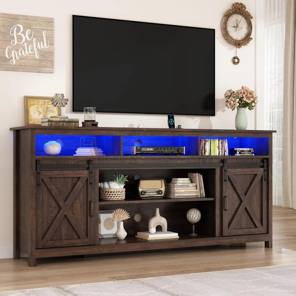 70" LED Farmhouse TV Stand for 80/75/70 Inch TVs,Tall Entertainment Center Storage Cabinets w/Power Outlets and Sliding Barn Doo
70" LED Farmhouse TV Stand for 80/75/70 Inch TVs,Tall Entertainment Center Storage Cabinets w/Power Outlets and Sliding Barn Doo