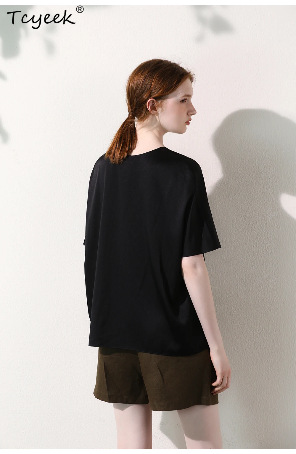 Tcyeek, 92%Natural Silk Elegant T-Shirt, Women Short Sleeve VNeck Solid Color, Retro Commute Top, 2024 Summer Autumn T46647QM
Tcyeek, 92%Natural Silk Elegant T-Shirt, Women Short Sleeve VNeck Solid Color, Retro Commute Top, 2024 Summer Autumn T46647QM