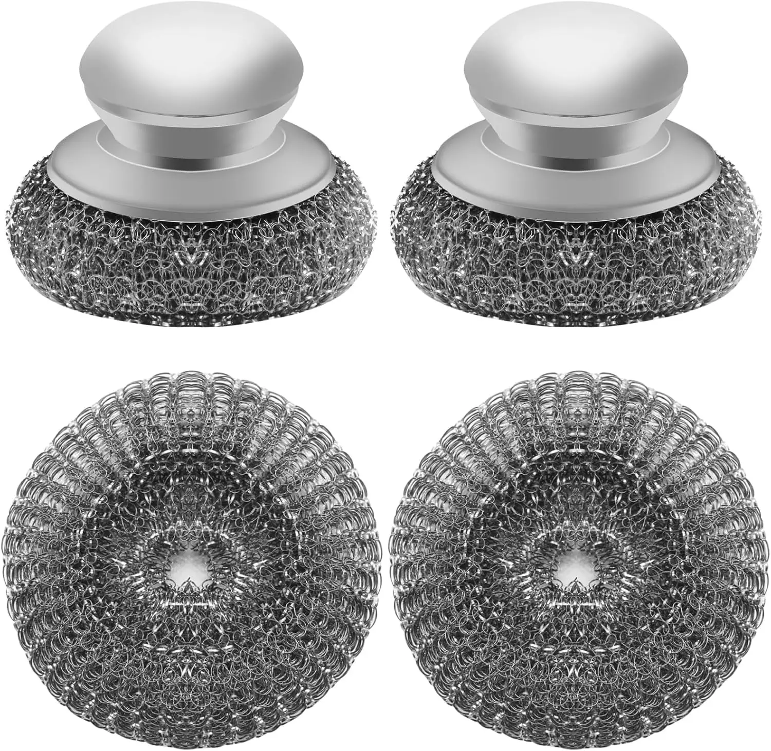 Steel Wool Scrubber with 2 Extra Pads for Cleaning Metal Cookware and Grills
Steel Wool Scrubber with 2 Extra Pads for Cleaning Metal Cookware and Grills