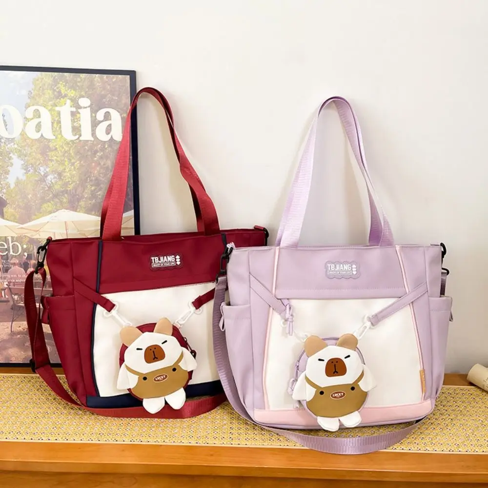 Lovely Japanese Style Capybara Shoulder Bag Causal Harajuku Canvas Tote Bag Oxford Cloth Large Students School Bag Daily
Lovely Japanese Style Capybara Shoulder Bag Causal Harajuku Canvas Tote Bag Oxford Cloth Large Students School Bag Daily