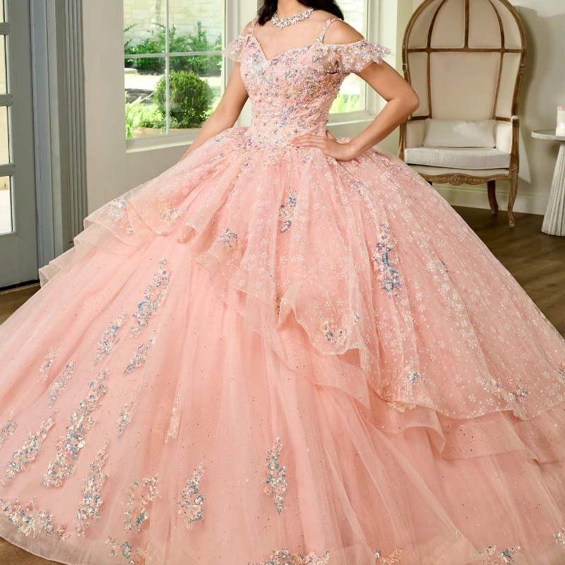 Pink Shiny Quinceanera Dresses Off The Shoulder Sequin Applique Lace Beads Tull Party Birthday Ball Gown Sweet 16 Vestido De 15
Pink Shiny Quinceanera Dresses Off The Shoulder Sequin Applique Lace Beads Tull Party Birthday Ball Gown Sweet 16 Vestido De 15