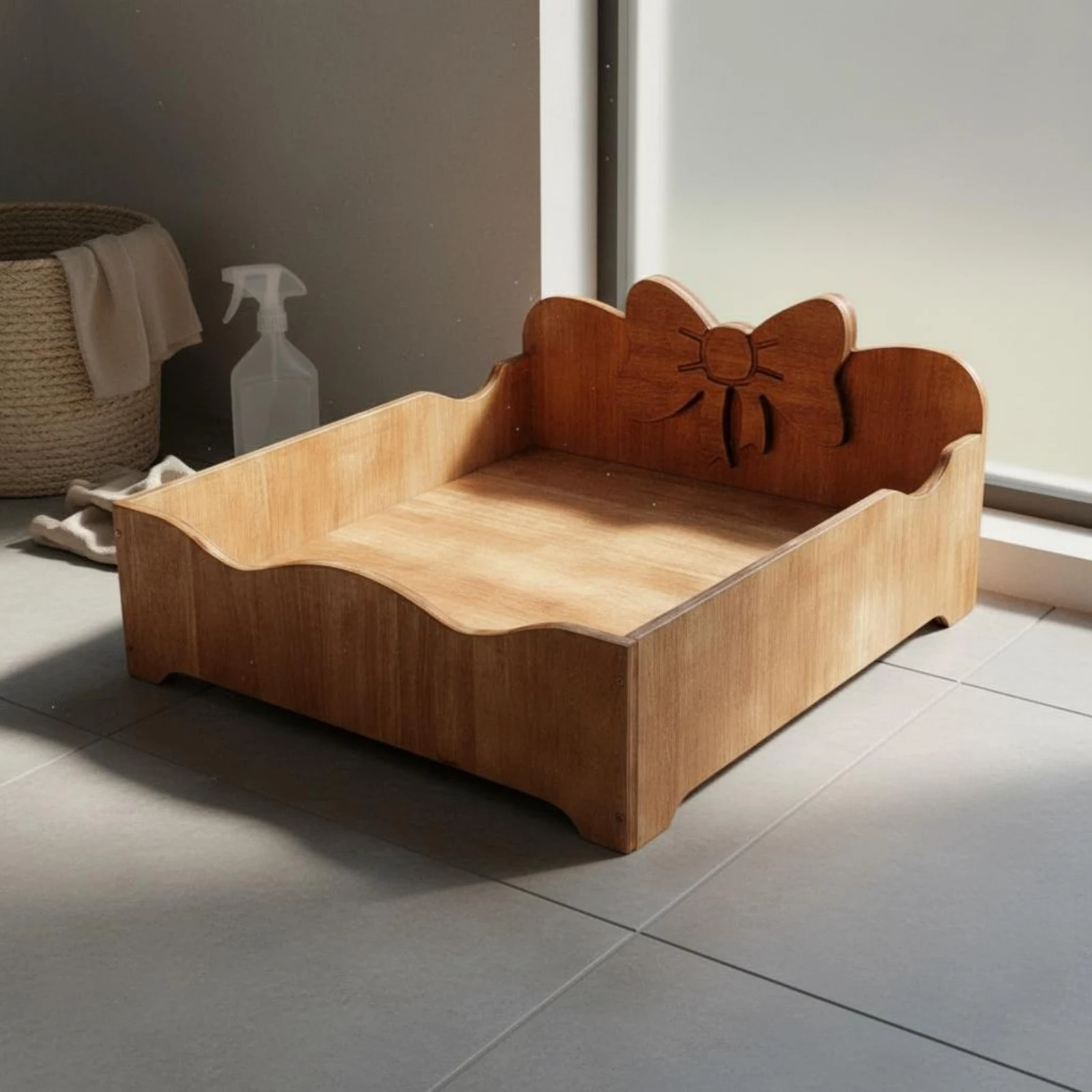 Wooden Feline Bed Cute Bow Small Dog Bed Retro Design for Cats
Wooden Feline Bed Cute Bow Small Dog Bed Retro Design for Cats