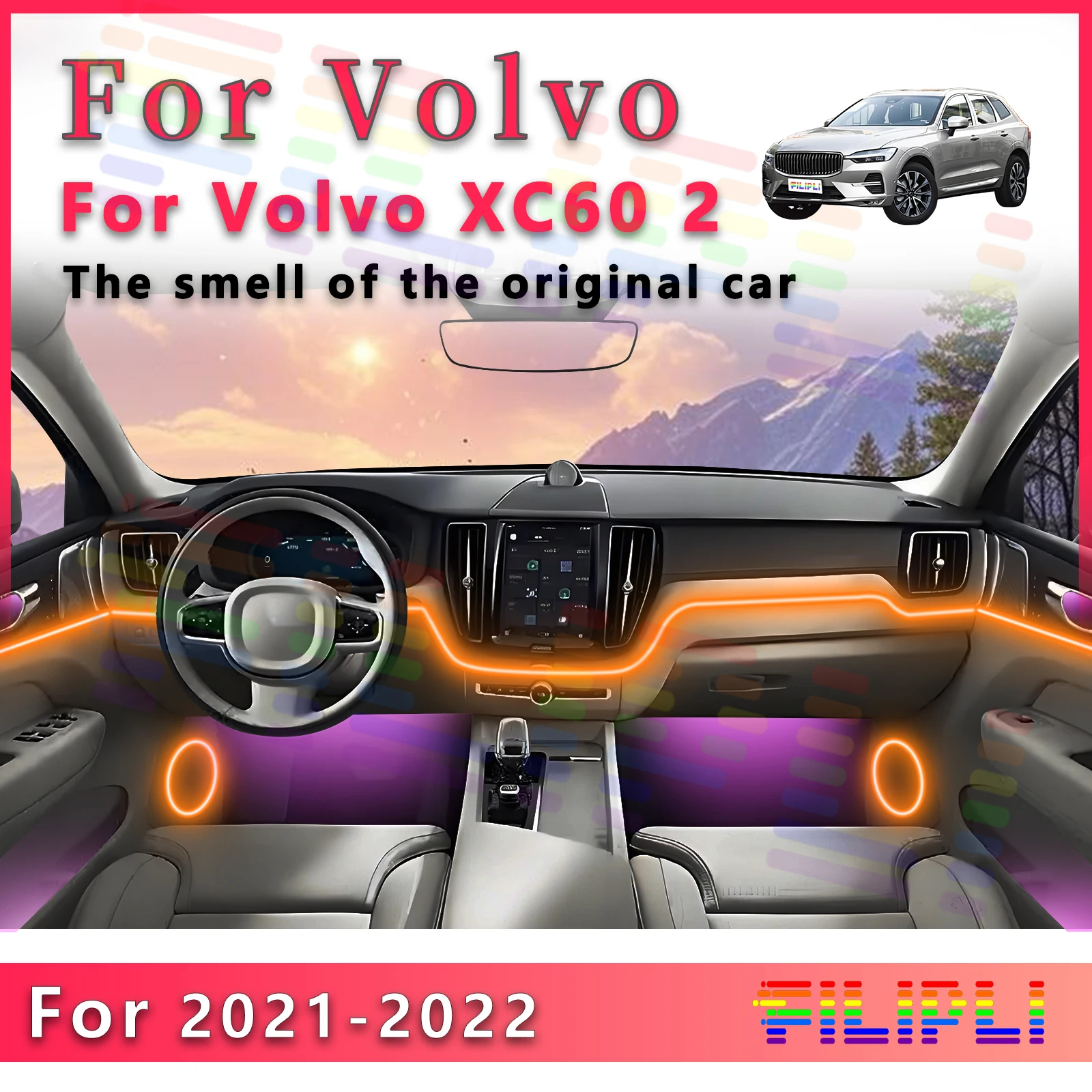 FILIPLI For Volvo XC60 2 Interior LED Light Strip with Multiple Modes for Enhanced Driving Enjoyment and 64Color Environment Lig
FILIPLI For Volvo XC60 2 Interior LED Light Strip with Multiple Modes for Enhanced Driving Enjoyment and 64Color Environment Lig