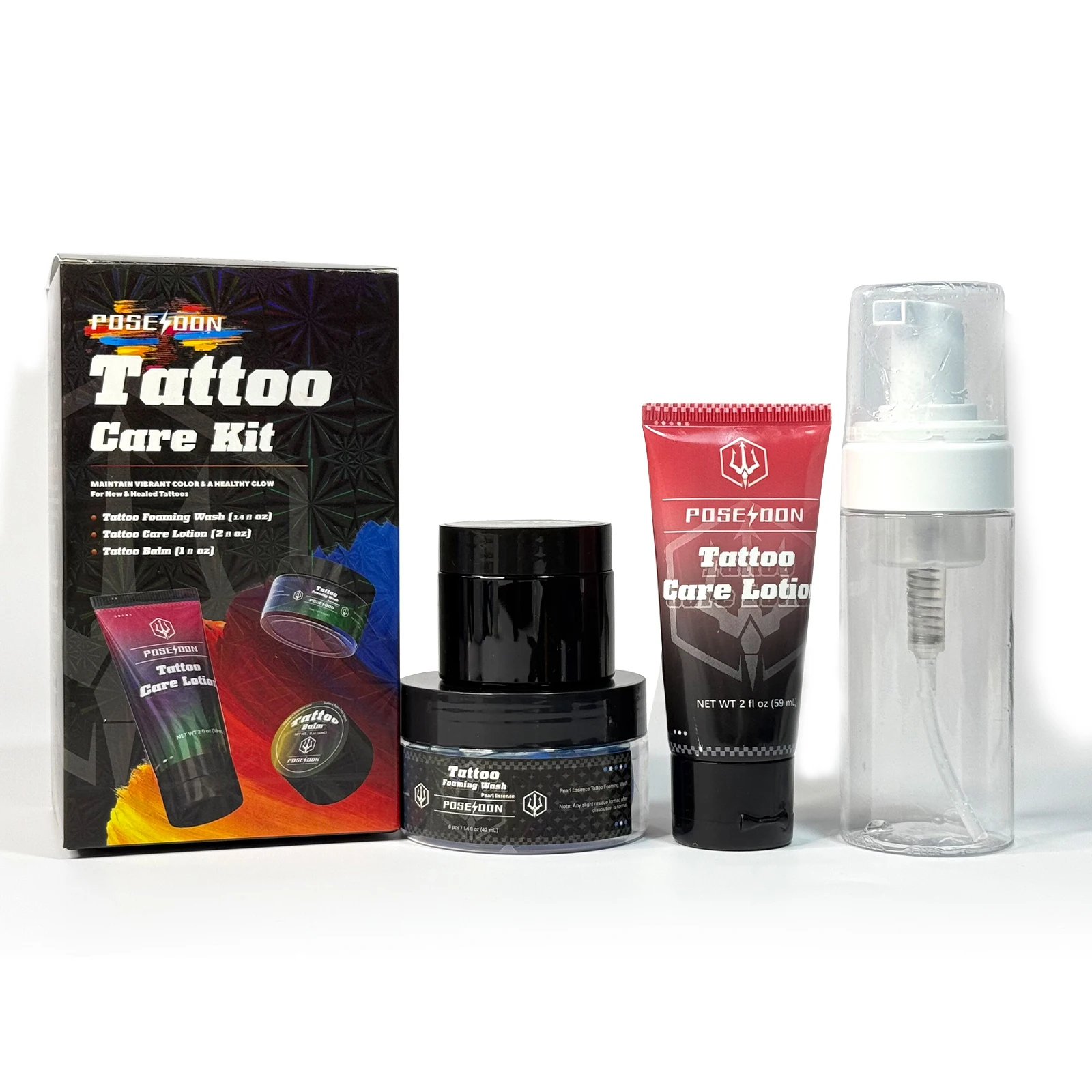 POSEIDON Tattoo Care Kit Professional Tattoo Care Kit With Tuttoe Foaming Wash Tattoo Care Lotion Tuttoo Balm Tattoo Supplies
POSEIDON Tattoo Care Kit Professional Tattoo Care Kit With Tuttoe Foaming Wash Tattoo Care Lotion Tuttoo Balm Tattoo Supplies