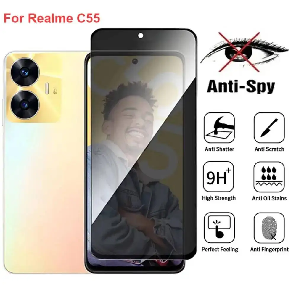 Oppo Realme C55 RMX3710 Anti Spy Privacy Tempered Glass Screen Protector Compatible For Realmec55 Phone Film
Oppo Realme C55 RMX3710 Anti Spy Privacy Tempered Glass Screen Protector Compatible For Realmec55 Phone Film