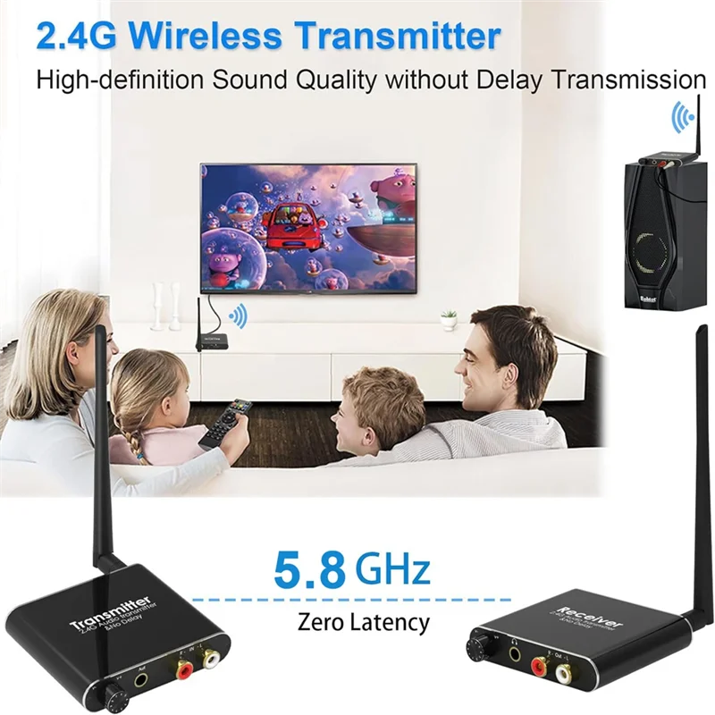 ABSQ-Wireless Audio Transmitter And Receiver 50M 5.8G Wireless Audio Adapter With 3.5Mm R/L Converter For TV Box DVD PC
ABSQ-Wireless Audio Transmitter And Receiver 50M 5.8G Wireless Audio Adapter With 3.5Mm R/L Converter For TV Box DVD PC