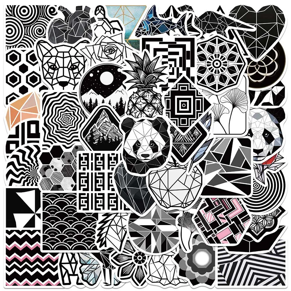 52pcs Aesthetic Black and White Geometric Patterns Graffiti Stickers For Laptop Water Bottle Luggage Notebook Vinyl Decals
52pcs Aesthetic Black and White Geometric Patterns Graffiti Stickers For Laptop Water Bottle Luggage Notebook Vinyl Decals