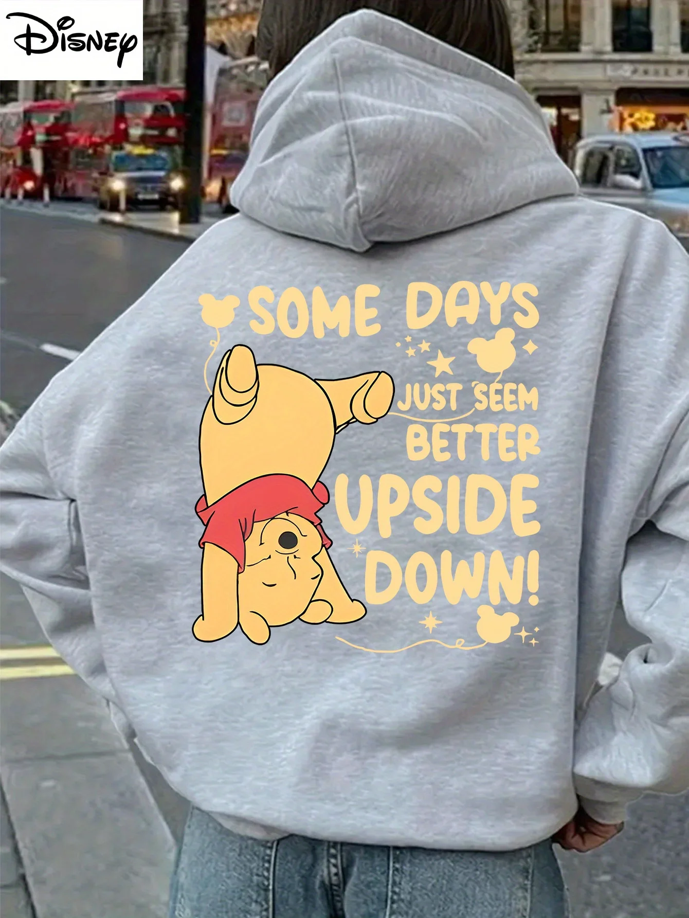 Disney Official Winnie The Pooh Upside Hoodie Women's Casual Winter Pullover with Playful Slogan Stars Print Hoodies
Disney Official Winnie The Pooh Upside Hoodie Women's Casual Winter Pullover with Playful Slogan Stars Print Hoodies