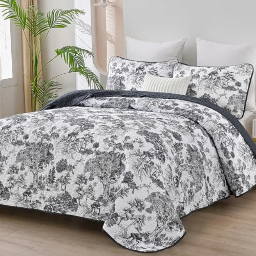 Botanical Quilt Set Size 3 Pieces Toile Floral Plants Printed Bedspread Bedding Set Soft Lightweight Microfiber Coverlet Set fo
Botanical Quilt Set Size 3 Pieces Toile Floral Plants Printed Bedspread Bedding Set Soft Lightweight Microfiber Coverlet Set fo