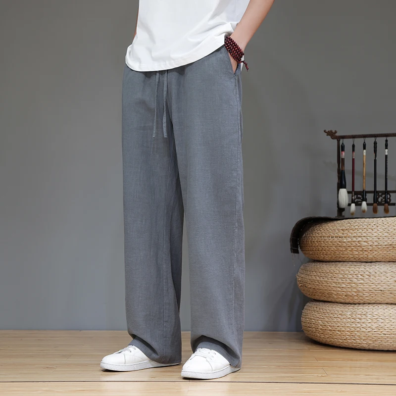 Мужские летние тонкие повседневные брюки прямого кроя, новые, в китайском стиле, из хлопка и льна, широкие, свободного кроя, для отдыха, модные
Мужские летние тонкие повседневные брюки прямого кроя, новые, в китайском стиле, из хлопка и льна, широкие, свободного кроя, для отдыха, модные