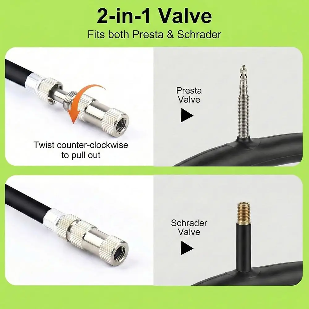 Portable 300 PSI Mountain Bike Pump Presta/Schrader Valves Durable Fork Pump Universal High Pressure Pump Mountain Bike
Portable 300 PSI Mountain Bike Pump Presta/Schrader Valves Durable Fork Pump Universal High Pressure Pump Mountain Bike