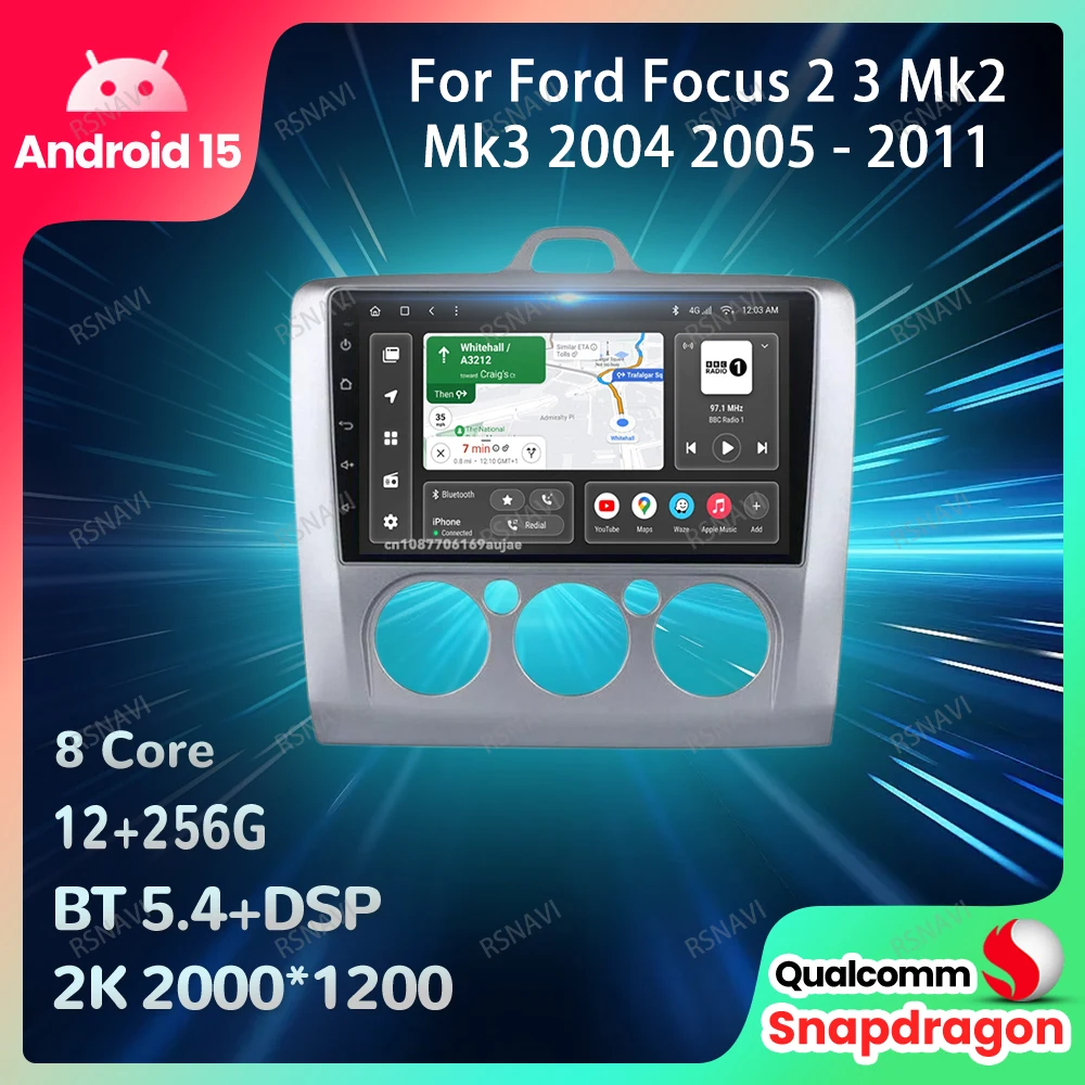Car Radio Android 15 For Ford Focus 2 3 Mk2 Mk3 2004 2005 - 2011 Qualcomm DSP Wireless Carplay Auto 4G LTE DVD 5G WIFI Head Unit
Car Radio Android 15 For Ford Focus 2 3 Mk2 Mk3 2004 2005 - 2011 Qualcomm DSP Wireless Carplay Auto 4G LTE DVD 5G WIFI Head Unit