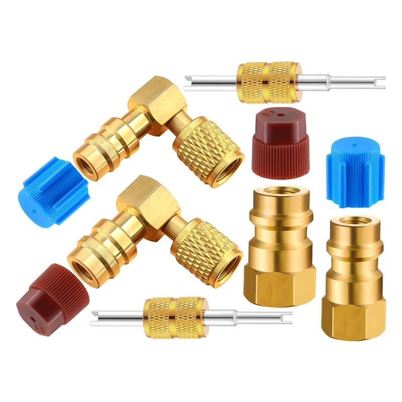 A58Z R12 To R134A AC Fitting Conversion Adapter Kit, Quick Coupler Valve A/C 90° Port Retrofit Adapter High/Low Pressure
A58Z R12 To R134A AC Fitting Conversion Adapter Kit, Quick Coupler Valve A/C 90° Port Retrofit Adapter High/Low Pressure