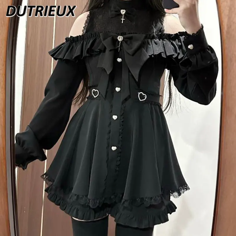 Japanese Mine Series Mass-produced Off-shoulder Lace Splicing Long-sleeved Dress Spring Summer New Sweet Cute Girls Slim Dresses
Japanese Mine Series Mass-produced Off-shoulder Lace Splicing Long-sleeved Dress Spring Summer New Sweet Cute Girls Slim Dresses