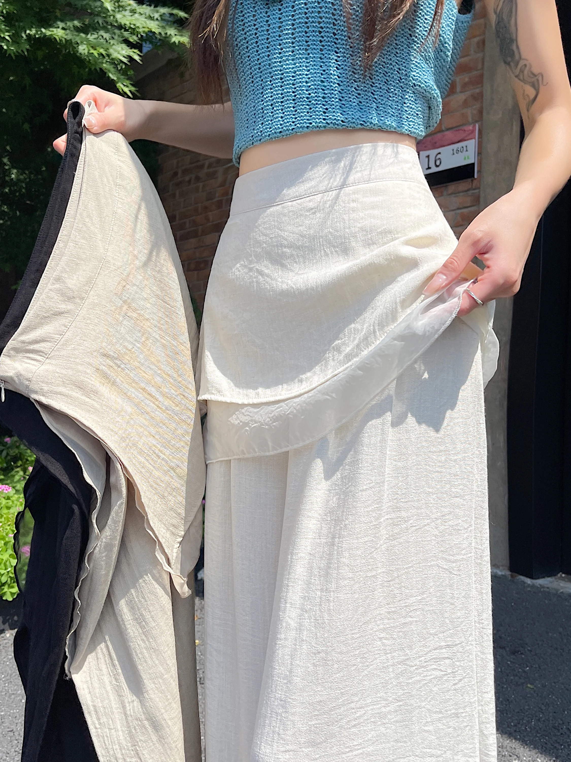 Ice Silk Cotton Linen Wide Leg Pants Women Summer New Loose Slimming Thin Straight Tube Floor-Length Pants Casual Commute
Ice Silk Cotton Linen Wide Leg Pants Women Summer New Loose Slimming Thin Straight Tube Floor-Length Pants Casual Commute