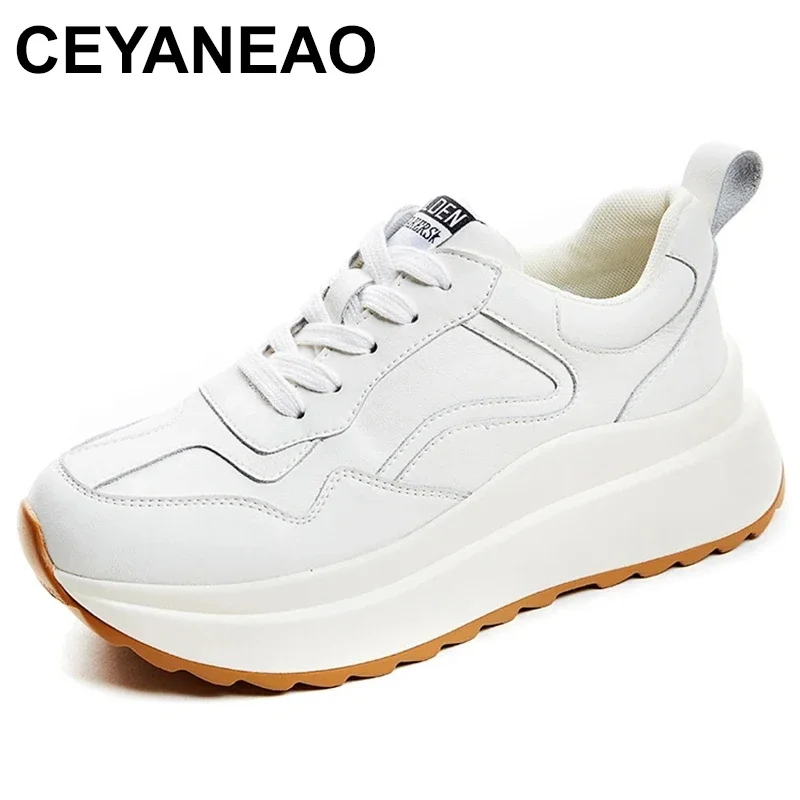 Кроссовки женские из натуральной кожи на массивной платформе, повседневная обувь для бега, на шнуровке, с круглым носком, роскошные модные
Кроссовки женские из натуральной кожи на массивной платформе, повседневная обувь для бега, на шнуровке, с круглым носком, роскошные модные