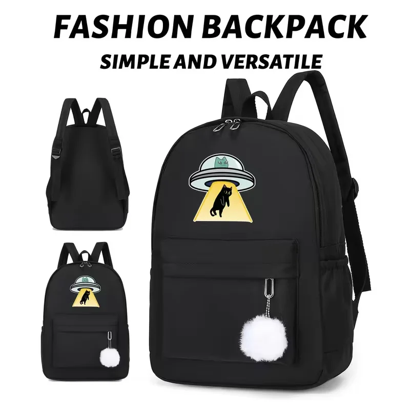 This large-capacity, casual, and versatile backpack is perfect for back-to-school season. It features a simple UFO cat print in
This large-capacity, casual, and versatile backpack is perfect for back-to-school season. It features a simple UFO cat print in