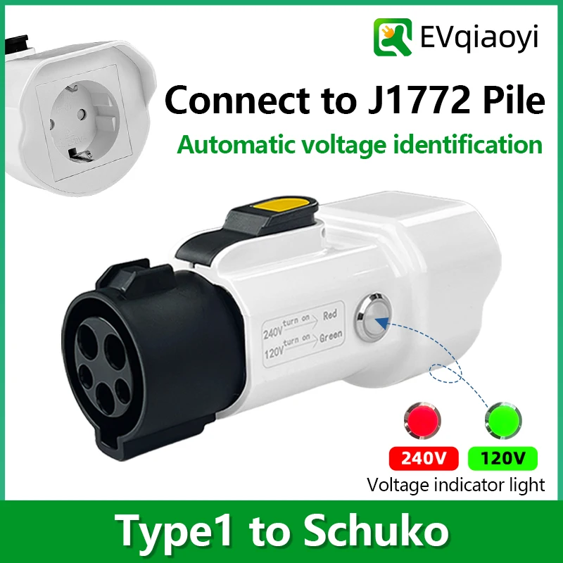 Адаптер EVqiaoyi Type1 к Schuko с индикатором дисплея входного напряжения J1772, разрядное устройство для зарядки для кемпинга, поездки на открытом воздухе
Адаптер EVqiaoyi Type1 к Schuko с индикатором дисплея входного напряжения J1772, разрядное устройство для зарядки для кемпинга, поездки на открытом воздухе
