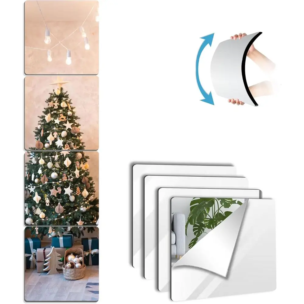 4-Pack 10x10 Inch Acrylic Stick-On Mirrors for Kids' Rooms and Over Doors
4-Pack 10x10 Inch Acrylic Stick-On Mirrors for Kids' Rooms and Over Doors
