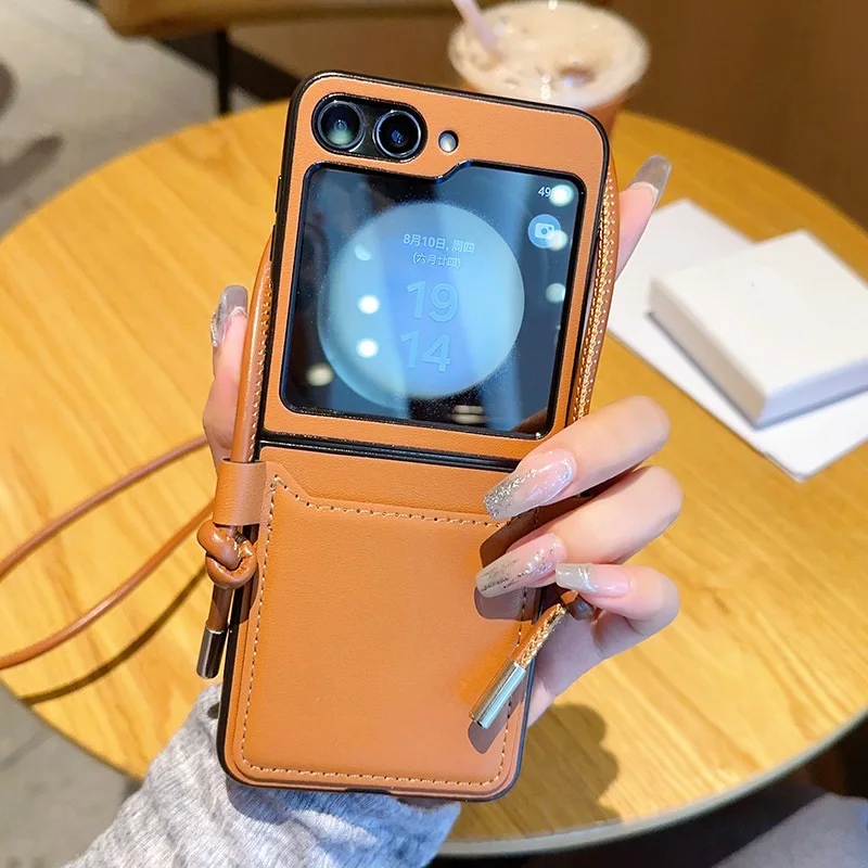 Brown Back Card Slot Flip Phone Cover for Samsung Galaxy Z Flip7/Z Flip6/Z Flip5/Z Flip4 with Shoulder Strap
Brown Back Card Slot Flip Phone Cover for Samsung Galaxy Z Flip7/Z Flip6/Z Flip5/Z Flip4 with Shoulder Strap