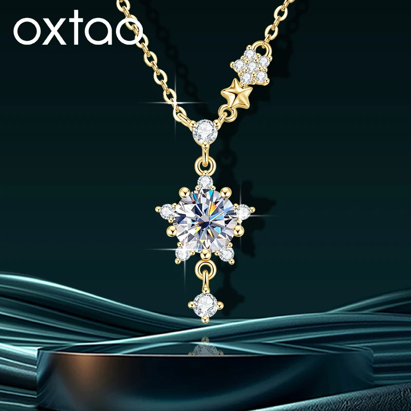 OXTAO Light Luxury Moissanite Star Necklace 6.5mm D Female Jewelry 14K Gold Filled Sparkling Lab Diamond Clavicle Chain Necklace
OXTAO Light Luxury Moissanite Star Necklace 6.5mm D Female Jewelry 14K Gold Filled Sparkling Lab Diamond Clavicle Chain Necklace