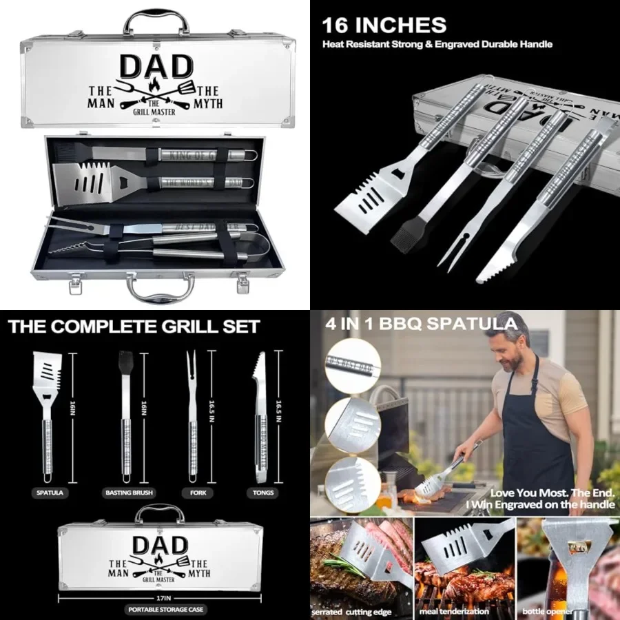Gifts, Gifts from Daughter Son Fathers Day Heavy Duty Grilling Accessories Kit for Backyard BBQ, Birthday Present for Him Thick
Gifts, Gifts from Daughter Son Fathers Day Heavy Duty Grilling Accessories Kit for Backyard BBQ, Birthday Present for Him Thick