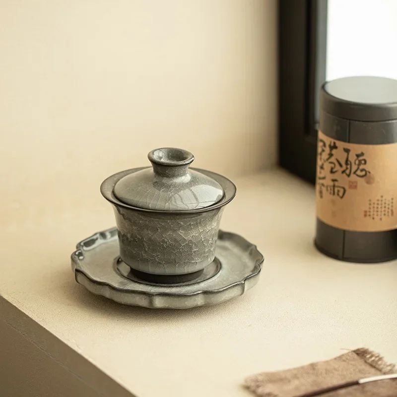 135ML Jingdezhen Kiln Change Ice Crack Glazed Cover Bowl Hover Sancai Tea Bowl Chinese Ceramic TeaSet KungFu Tea Bowl Collection
135ML Jingdezhen Kiln Change Ice Crack Glazed Cover Bowl Hover Sancai Tea Bowl Chinese Ceramic TeaSet KungFu Tea Bowl Collection