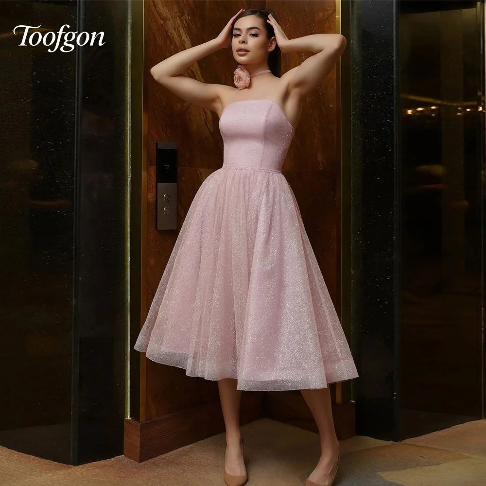 Toofgon Customized Pink Shiny Tulle Prom Dresses Long Sleeves Corset Back Formal Party Evening Dress Special Occasion Gown 2025
Toofgon Customized Pink Shiny Tulle Prom Dresses Long Sleeves Corset Back Formal Party Evening Dress Special Occasion Gown 2025