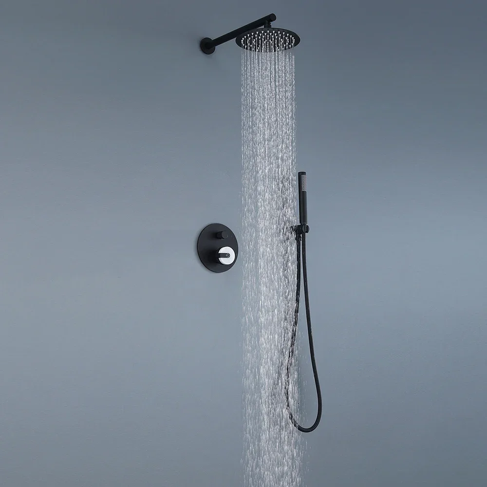 SKOWLL Rainfall Shower Faucet Set Wall Mount Rain Handheld Shower Fixtures, Matte Black HG-9702
SKOWLL Rainfall Shower Faucet Set Wall Mount Rain Handheld Shower Fixtures, Matte Black HG-9702