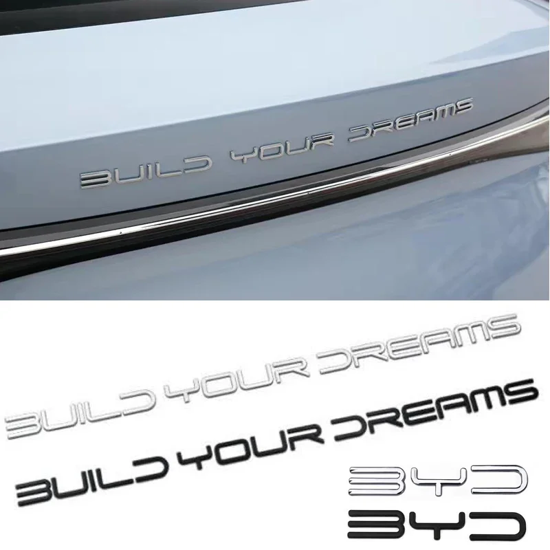 3D Metal Build Your Dreams Letter Word Logo Emblem Badge Car Rear Trunk Decal Sticker For BYD E2 Seal Seagull Atto3 Dolphin
3D Metal Build Your Dreams Letter Word Logo Emblem Badge Car Rear Trunk Decal Sticker For BYD E2 Seal Seagull Atto3 Dolphin