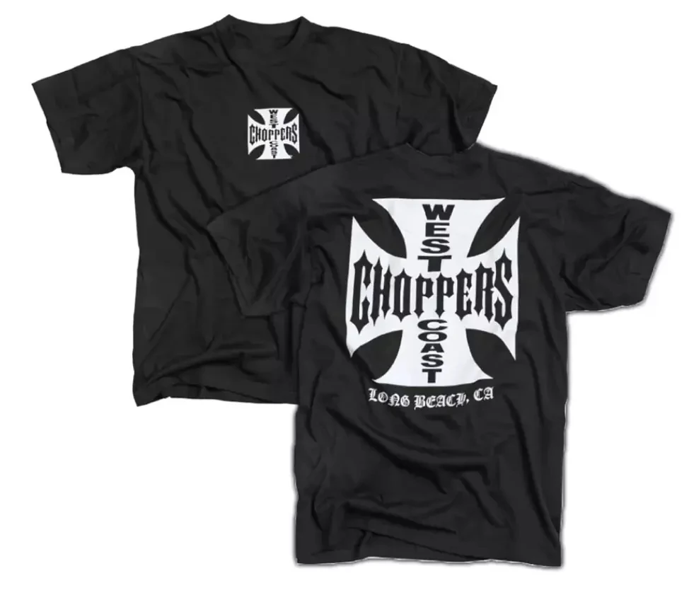 West Coast Chopper 2 Sides Graphic Black T-shirt Cotton Round Neck T-shirt for Men and Women
West Coast Chopper 2 Sides Graphic Black T-shirt Cotton Round Neck T-shirt for Men and Women