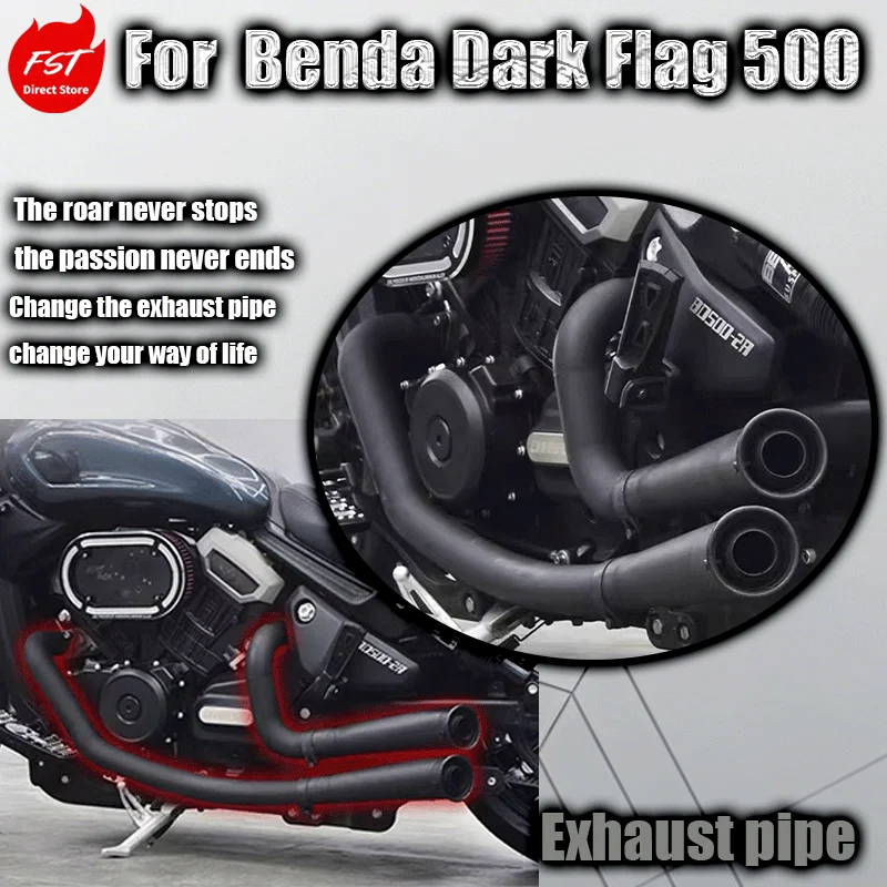 For Benda Black Flag 500 Modified Dual Side Dual-Exit Handmade Full Stainless Steel Exhaust Pipe, Low & Deep Sound Accessories
For Benda Black Flag 500 Modified Dual Side Dual-Exit Handmade Full Stainless Steel Exhaust Pipe, Low & Deep Sound Accessories