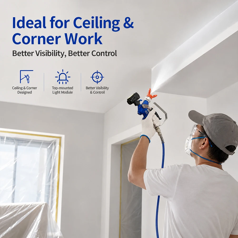 SIHAO High Pressure Airless Paint Sprayer Gun Contractor 2-finger 3600Psi 24.8MP Airless Paint Spray Gun with Guard Sensor Light
SIHAO High Pressure Airless Paint Sprayer Gun Contractor 2-finger 3600Psi 24.8MP Airless Paint Spray Gun with Guard Sensor Light