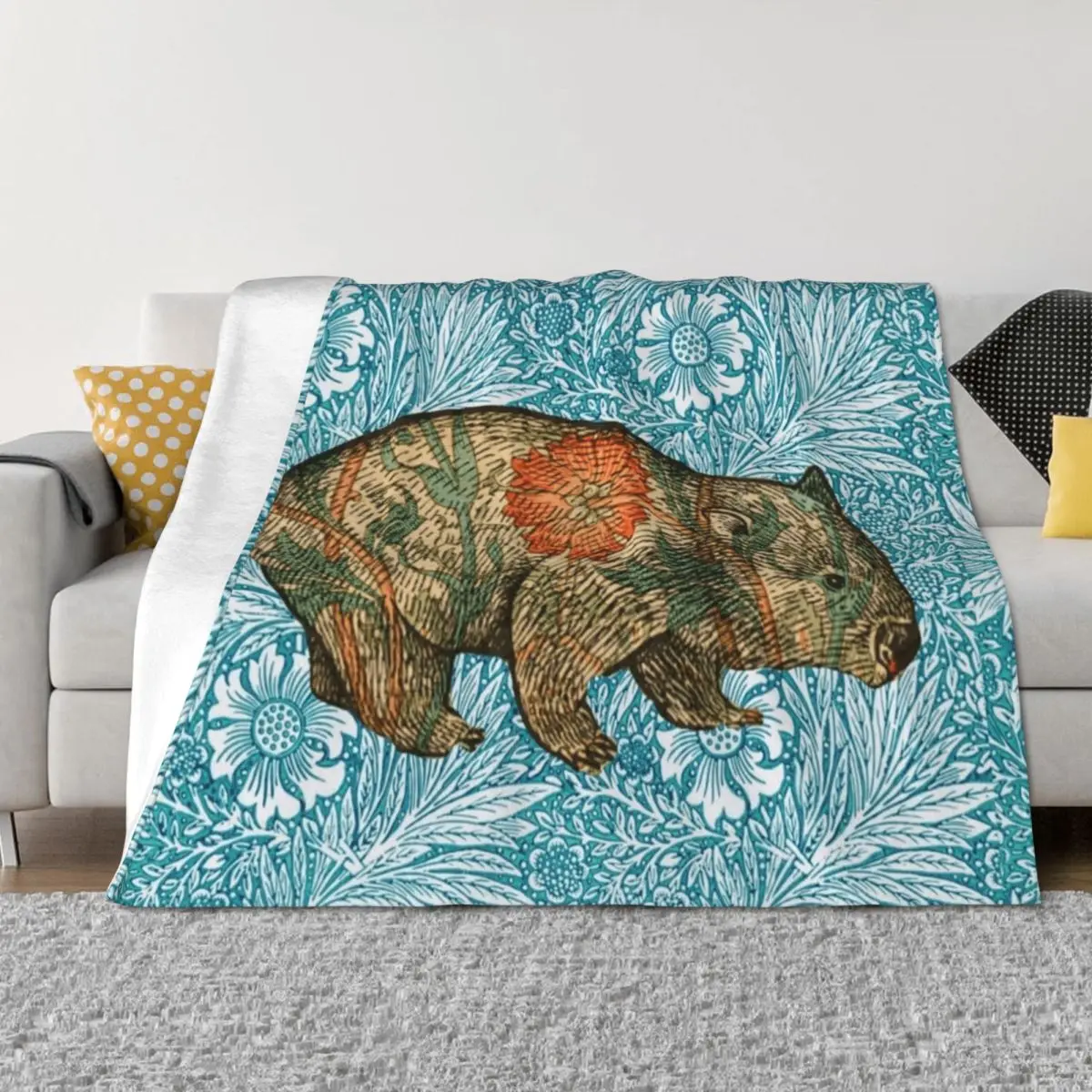 Rossetti's Wombat in Blue Marigold Throw Blanket Bed Flannels Bed covers Soft Big Blankets
Rossetti's Wombat in Blue Marigold Throw Blanket Bed Flannels Bed covers Soft Big Blankets