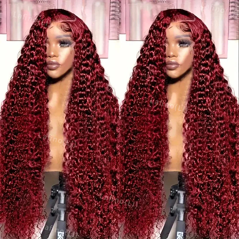 99J Burgundy 13x4 Human Hair Lace Frontal Wigs 200 Density Deep Wave 13x6 Curly Hd 30 Inch Lace Front Wig Brazilian For Women
99J Burgundy 13x4 Human Hair Lace Frontal Wigs 200 Density Deep Wave 13x6 Curly Hd 30 Inch Lace Front Wig Brazilian For Women