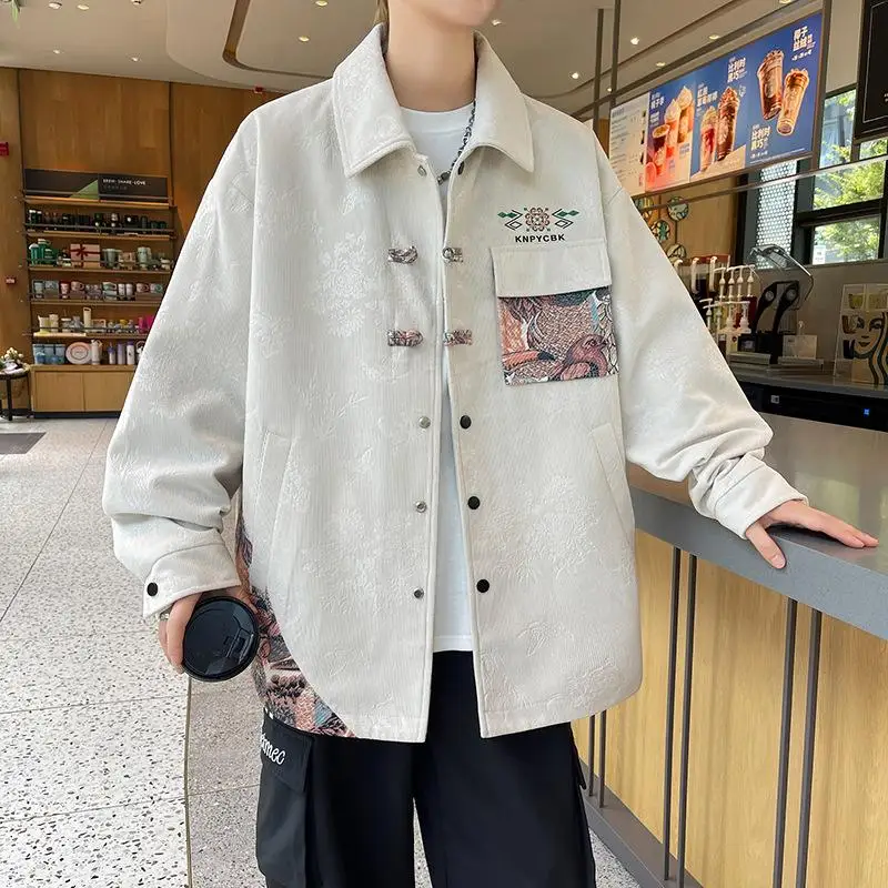 New 2024 Men's Casual Jaet Loose Fit Autumn Outerwear with Button Design Simple Sle Long Sve Pure Color for Teens
New 2024 Men's Casual Jaet Loose Fit Autumn Outerwear with Button Design Simple Sle Long Sve Pure Color for Teens